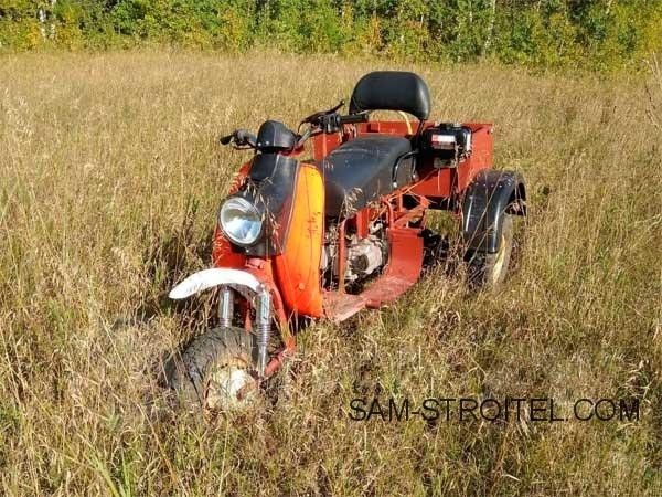 Самодельный трицикл повышенной проходимости на базе мотороллера «Муравей» Самодельный трицикл повышенной проходимости на базе мотороллера «Муравей»